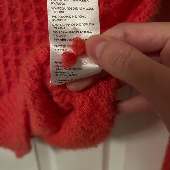 Anthropologie coral orange ruffle neck Fall sweater XS🧡🍊🧶👌🥰 - Picture 5 of 11